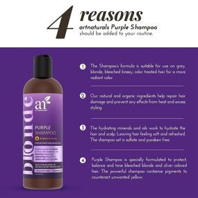 img 3 attached to 🟣 artnaturals Purple Shampoo for Blonde Hair - 12oz | Sulfate-Free, No Parabens, Protects & Balances Color Tones | Ideal for Gray, Silver, Brunette, Highlights, Dyed or Bleached Hair | Prevents Brassy Yellow Tones