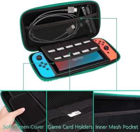 img 3 attached to 🎮 Nintendo Switch Carrying Case - Hard Shell Travel Cover for Leaf Crossing NS Console and Accessories | Slim Protective Portable Storage Bag with 10 Game Card Slots for Girls and Boys