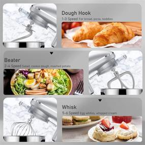 img 1 attached to 🧁 SVEWT Stand Mixer: Powerful 660W 6+1 Speeds Tilt-Head Food Mixer with 8.5-QT Stainless Steel Mixing Bowl and Multiple Attachments for Home Cooks