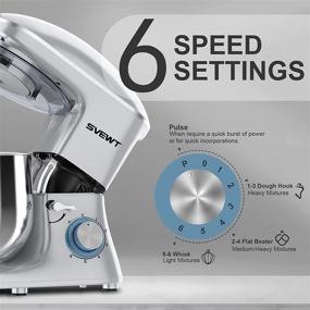 img 2 attached to 🧁 SVEWT Stand Mixer: Powerful 660W 6+1 Speeds Tilt-Head Food Mixer with 8.5-QT Stainless Steel Mixing Bowl and Multiple Attachments for Home Cooks