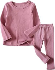 img 4 attached to Thermal Underwear Crewneck Toddler Pajamas Outdoor Recreation