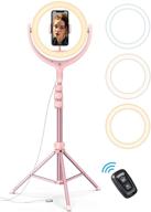 📸 10-inch selfie ring light with 67-inch tripod stand - lamicall led circle halo light with cell phone holder for live streaming, makeup, youtube video recording, photography, compatible with 4-6.5-inch phones logo