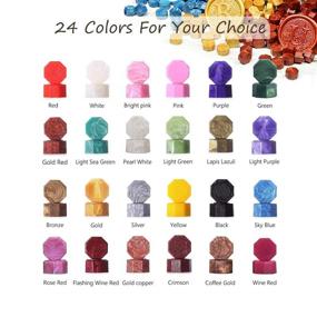 img 2 attached to 💌 Wax Seal Beads, 648 Pieces Sealing Wax for Stamp, Sealing Kit with 4 Candles, 1 Spoon - Ideal for Wedding Invitations, Wine Packages, Gift Wrapping and More (24 Colors)