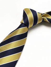 img 3 attached to Classic Business Striped Microfiber Necktie Men's Accessories in Ties, Cummerbunds & Pocket Squares