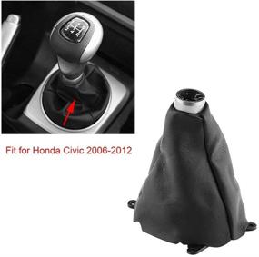 img 3 attached to Qiilu Manual PU Leather Shift Boot Gear Gaiter Replacement for Honda Civic 2006-2012 - Improved SEO