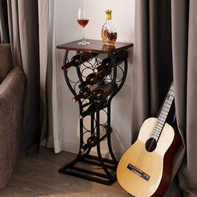 img 4 attached to 🍷 MORITIA Vertical Freestanding Wine Storage Organizer Display Rack Table - Ideal for Small Spaces, Holds 11 Bottles - 15W x 12D x 33H inch