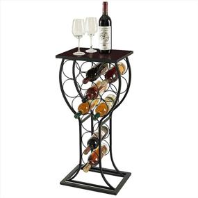 img 3 attached to 🍷 MORITIA Vertical Freestanding Wine Storage Organizer Display Rack Table - Ideal for Small Spaces, Holds 11 Bottles - 15W x 12D x 33H inch