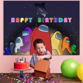 img 2 attached to 🎉 Vibrant AmongUss Happy Birthday Backdrop: Stunning Photography Party Supplies (7 × 5 FT)