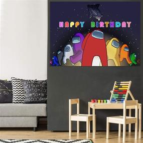 img 1 attached to 🎉 Vibrant AmongUss Happy Birthday Backdrop: Stunning Photography Party Supplies (7 × 5 FT)