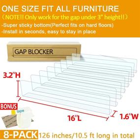 img 3 attached to 🧸 Toy Blocker for Under Sofa Couch - Ultimate Solution to Prevent Toys from Going Under Furniture - Clear, Upgraded Adhesive - Includes 20 Replacement Tapes and Edge Protection Tape - QIYIHOME (8-Pack)