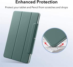 img 1 attached to ESR Rebound Magnetic Smart Case for iPad Pro 12.9-inch 2021/2020 & 2018, Forest Green - Convenient Magnetic Attachment, Pencil Pairing & Charging Support, Auto Sleep/Wake Trifold Stand