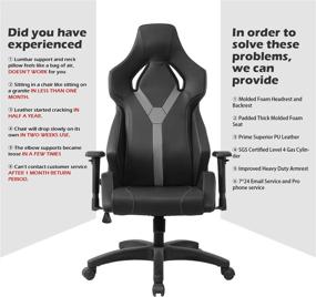 img 3 attached to 🕹️ Enhance Your Gaming Experience with TOPSKY All Molded Foam Video Gaming Chair for Home and Office in Black and Gray