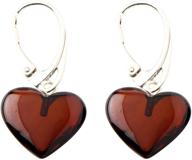 amber heart earrings dangle sterling girls' jewelry logo