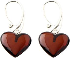 img 2 attached to Amber Heart Earrings Dangle Sterling Girls' Jewelry