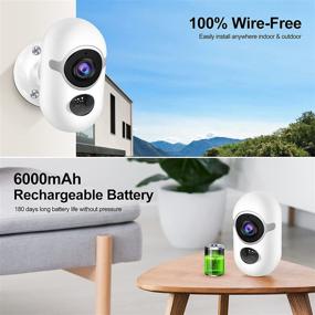 img 2 attached to 🏞️ Outdoor Security Camera, Poyasilon 1080P Battery Powered Wireless WiFi Home Security Camera with Two-Way Audio, Night Vision, PIR Detection, IP65 Waterproof, SD/Cloud Storage
