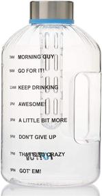 img 4 attached to 🚰 HOTFUN 1 Gallon BPA Free Water Bottle with Motivational Time Marker Reminder - Leak-Proof Hydration for Camping, Sports, Workouts, and Outdoor Activities - 128oz Big Water Jug