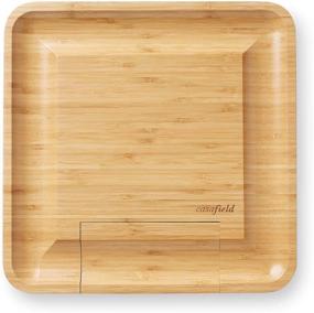 img 2 attached to 🧀 Casafield Organic Bamboo Cheese Cutting Board & Knife Gift Set: Perfect Wooden Serving Tray for Charcuterie, Meat Platter, Fruit & Crackers | Slide Out Drawer with 4 Stainless Steel Knives Included