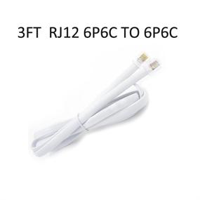 img 3 attached to 📞 3-Foot White SMITON Telephone Cord with 6P6C RJ12 Connector