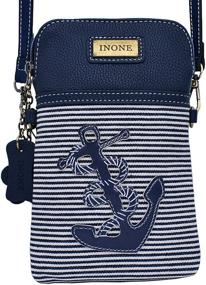 img 3 attached to 👜 Nautical Anchor Crossbody Bag: Stylish PU Leather Cell Phone Purse with Credit Card, Passport & Key Compartments