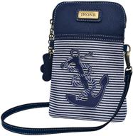 👜 nautical anchor crossbody bag: stylish pu leather cell phone purse with credit card, passport & key compartments logo