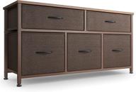 🗄️ cubicubi dresser: tall 5 drawer bedroom storage organizer with sturdy steel frame and wood top - brown логотип