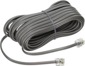 img 1 attached to 📞 TeleDirect 25-ft Silver Satin Premium Heavy Duty 4 Conductor Telephone Line Cord