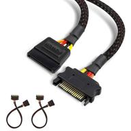 power extension cable 11 8in black logo