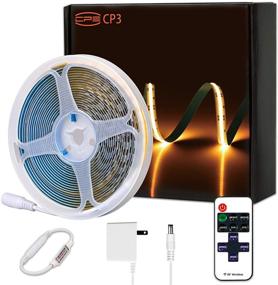 img 4 attached to 🔥 CP3 12V COB Flexible LED Strip Kits - 2700K Warm White 16.4 FT - 400LEDs/Meter - No Hot Spots - Bendable Continuous Lights Tape - CRI 80+ - RF Remote & UL Power Supply - DIY Home Decoration