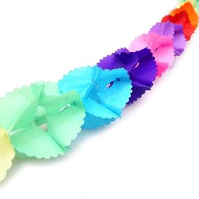 img 1 attached to 🌈 Vibrant 12 Ft Long Rainbow Paper Garland by New Paradise: A Must-Have for Festive Decor