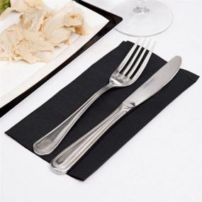 img 1 attached to 🍽️ Perfectware 2-Ply Black Dinner Napkins - Pack of 100, 3x4x8 Inches