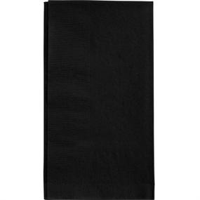 img 2 attached to 🍽️ Perfectware 2-Ply Black Dinner Napkins - Pack of 100, 3x4x8 Inches