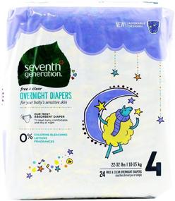 img 2 attached to Seventh Generation Overnight Diapers - Size 4 - 24 Count | Absorbent Diapers for Maximum Protection