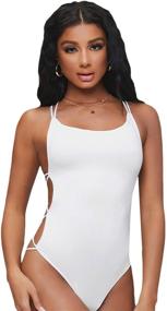 img 4 attached to 👗 Verdusa Women's Clothing - Sleeveless Strappy Backless Bodysuit Perfect for SEO