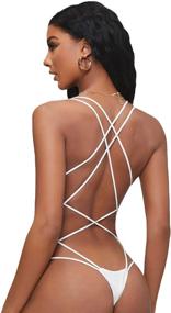 img 3 attached to 👗 Verdusa Women's Clothing - Sleeveless Strappy Backless Bodysuit Perfect for SEO