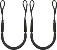 🚤 pair of bungee dock lines for pontoon, pwc, and jet kit | heavy duty mooring rope with stretch ties logo