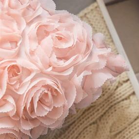 img 3 attached to 🌹 Stunning MIULEE 3D Chiffon Rose Flower Pillow Cover Set - Romantic Decor for Sofa, Bedroom, Car - 16x16 Inch - Peach Pink Wedding Design