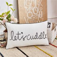 🏡 sanmetex cozy farmhouse lumbar pillow cover, stylish rectangle throw pillow case for bedroom. livingroom cushion cover for sofa, couch, bed 12 x 20 inch (30x50cm) - grey color. logo