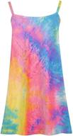 jorssar girls tie dye tank dress: spaghetti strap swim coverup for kids | size 5-12 years logo