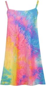 img 4 attached to Jorssar Girls Tie Dye Tank Dress: Spaghetti Strap Swim Coverup for Kids | Size 5-12 Years