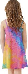 img 2 attached to Jorssar Girls Tie Dye Tank Dress: Spaghetti Strap Swim Coverup for Kids | Size 5-12 Years