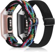 📦 wearlizer elastic bands: 2-pack compatible with fitbit charge 4/3/3 se – adjustable stretchy nylon loop replacement straps for women and men logo