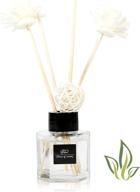 🏠 2 oz white tea reed diffuser set for bedroom, bathroom, office, and home, fragrance gift with 60 ml logo