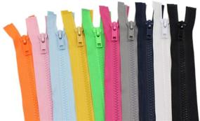 img 2 attached to 🧵 YaHoGa 10PCS 30 Inch (76cm) Separating Jacket Zippers for Sewing Coat Jacket Zipper Heavy Duty Plastic Zippers Bulk 10 Colors Mixed: Premium Quality and Assorted Colors for All Your Sewing Needs!