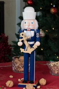 img 1 attached to Sailor Nutcracker by Clever Creations - 15 Inch Traditional Wooden Christmas Decor for Festive Shelves and Tables