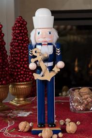 img 2 attached to Sailor Nutcracker by Clever Creations - 15 Inch Traditional Wooden Christmas Decor for Festive Shelves and Tables