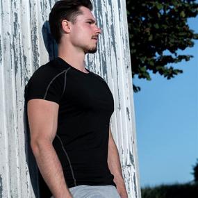 img 2 attached to Спортивная одежда для мужчин ZENGVEE Compression High Elastic Training 1053Black
