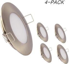 img 2 attached to 🚢 4-Pack 12V LED RV Boat Ceiling Lights: Recessed Dome Light, Interior Cabin Overhead Downlights in Cool White - 3.5W, Brushed Nickel 3in, for Cabinets or Roofs