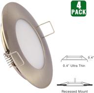 🚢 4-pack 12v led rv boat ceiling lights: recessed dome light, interior cabin overhead downlights in cool white - 3.5w, brushed nickel 3in, for cabinets or roofs logo