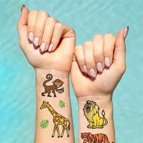 img 2 attached to 🐯 Xo, Fetti Jungle Temporary Tattoos for Kids - 30 Styles: Perfect Zoo-themed Craft for Boys and Girls at Birthday Parties and Baby Showers