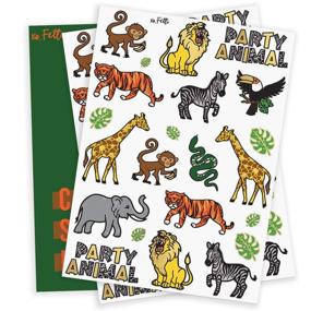 img 3 attached to 🐯 Xo, Fetti Jungle Temporary Tattoos for Kids - 30 Styles: Perfect Zoo-themed Craft for Boys and Girls at Birthday Parties and Baby Showers